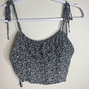 Floral Black and White Women's Top